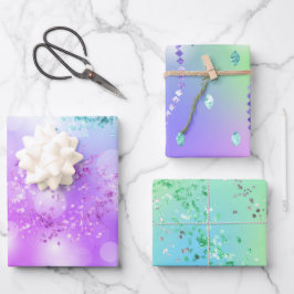 Princess Glitzer Geschenkpapier Set