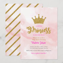 Princess Gold Glitzer Crown Baby Dusche