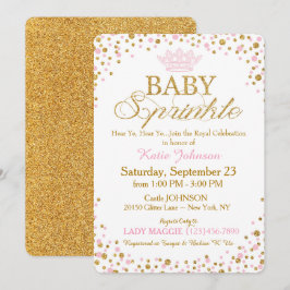 Princess Gold Glitzer Sprinkle Baby Dusche Einladung