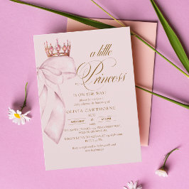 Princess Gold Pink Girl Baby Shower Einladung