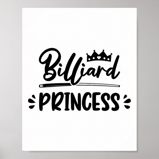 Princess Graphic Pool Billard Snooker Billard Cue Poster (Vorne)