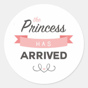 Princess hat Babyduschkleber angekommen Runder Aufkleber