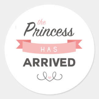 Princess hat Babyduschkleber angekommen Runder Aufkleber