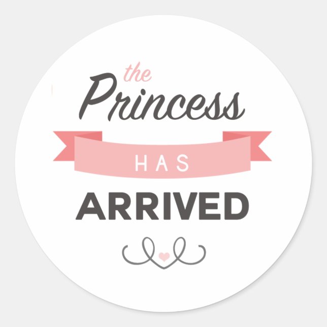 Princess hat Babyduschkleber angekommen Runder Aufkleber (Vorderseite)