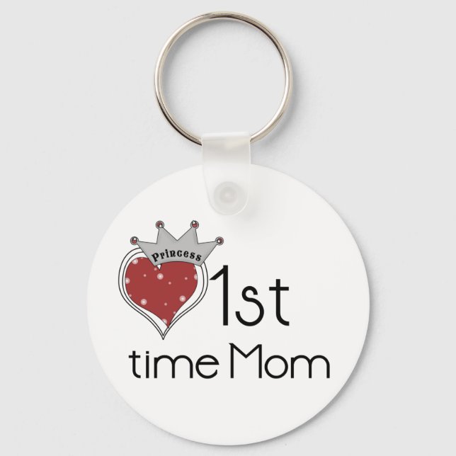 Princess Heart 1st Time Mama Tshirts und Geschenke Schlüsselanhänger (Vorderseite)