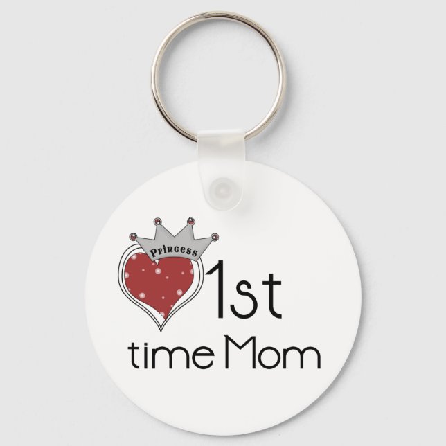 Princess Heart 1st Time Mama Tshirts und Geschenke Schlüsselanhänger (Vorderseite)