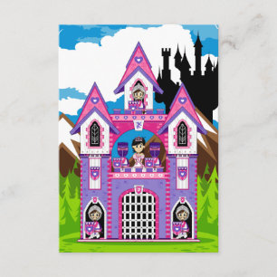 Princess & Heart Knights Burg RSVP Karte