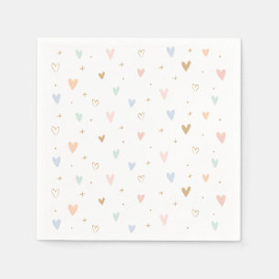 Princess Hearts Girl Birthday Party Serviette