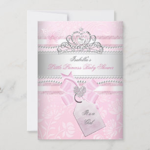 Princess Hübsch Baby Shower Girl Butterfly Herz Einladung
