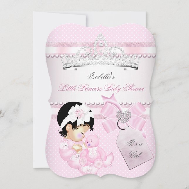 Princess Hübsch Baby Shower Niedlich Girl Tiara Sp Einladung (Vorderseite)