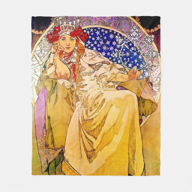 Princess Hyacinth Poster von Alphonse Mucha Fleecedecke (Vorderseite)