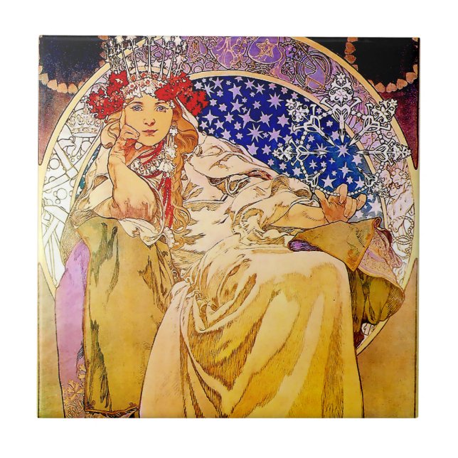 Princess Hyacinth Poster von Alphonse Mucha Fliese (Vorderseite)