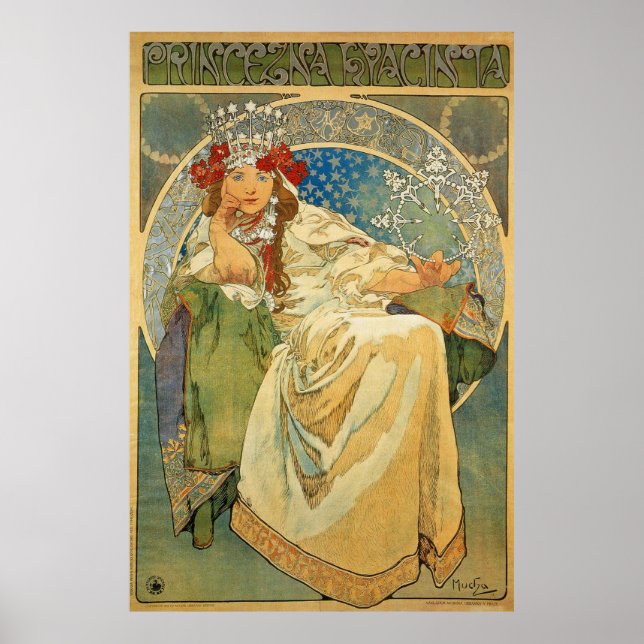 Princess Hyacinth von Alphonse Mucha Poster (Vorne)