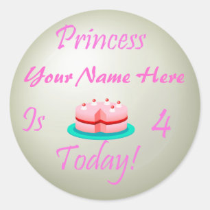 Princess (Ihr Name) ist heute 4 Runder Aufkleber