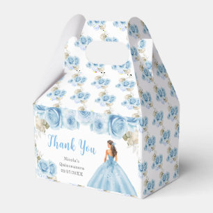 Princess in Blue Dress Quinceanera Vielen Dank Geschenkschachtel