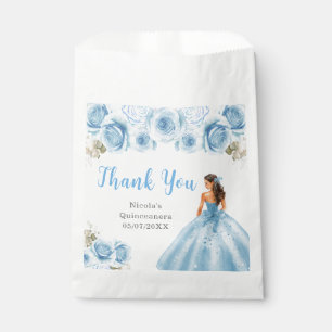 Princess in Blue Dress Quinceanera Vielen Dank Geschenktütchen