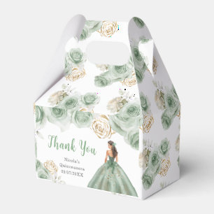 Princess in Sage Green Dress Quinceanera Vielen Da Geschenkschachtel