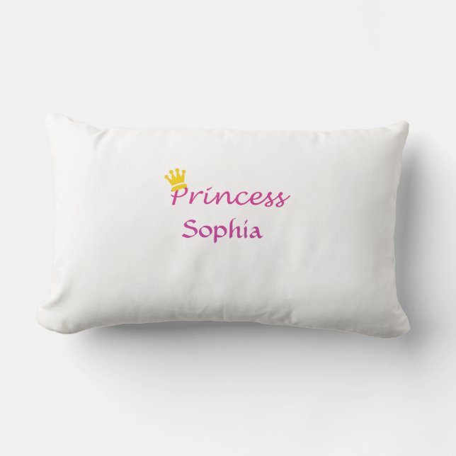 Princess Individuelle Name Lumbar Pillow Lendenkissen (Vorderseite)