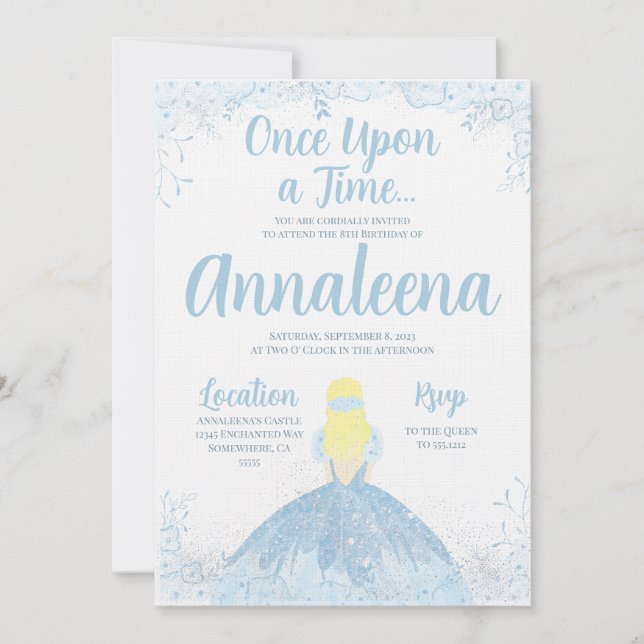 PRINCESS INVITATION D'ANNIVERSAIRE (Devant)