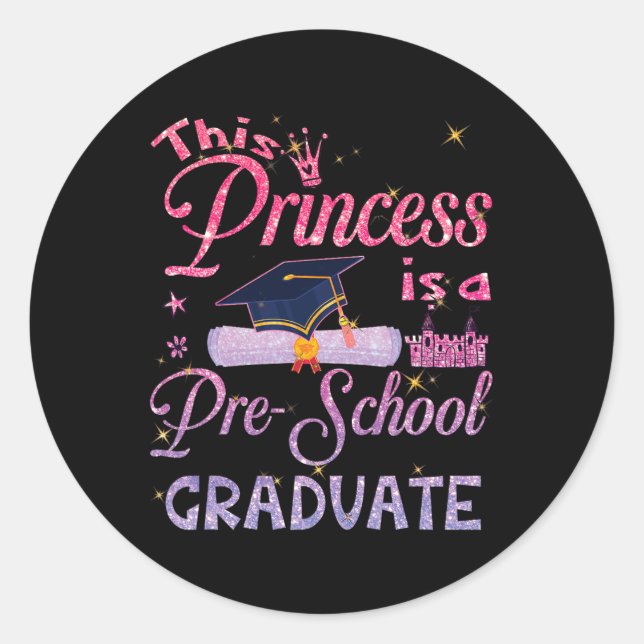 Princess ist ein vorschulischer Graduiertendiplom, Runder Aufkleber (Vorderseite)