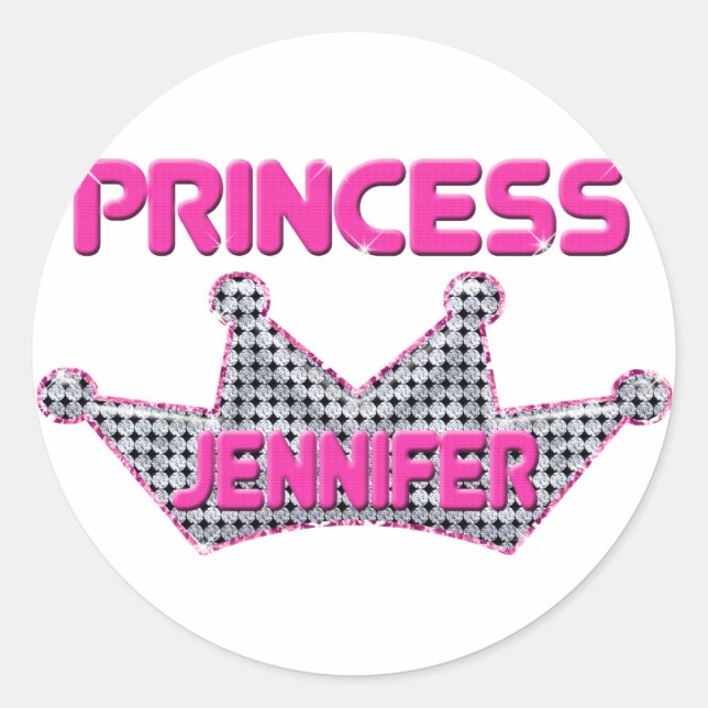 Princess Jennifer Runder Aufkleber (Vorderseite)