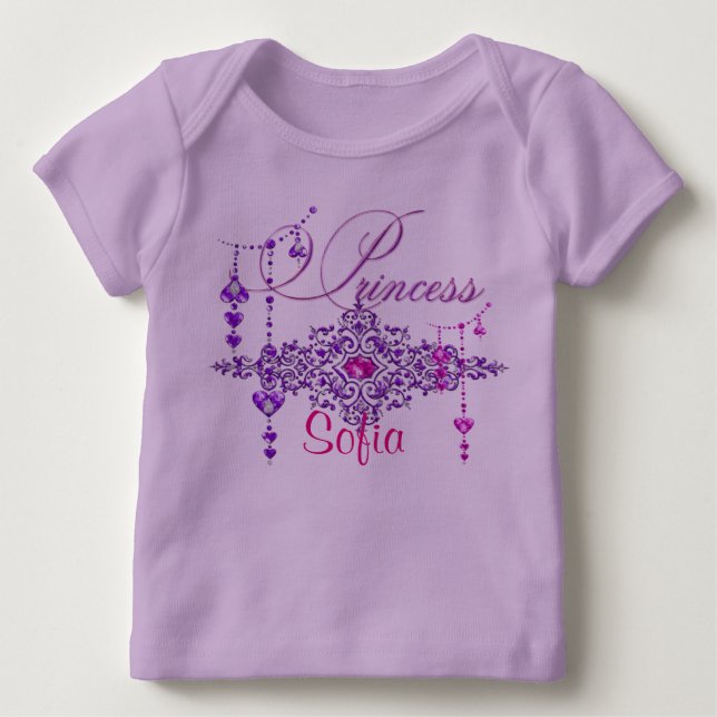 Princess Jewels Lavender Long Sleeves Baby T-Shirt (Vorderseite)