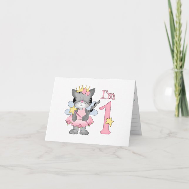 Princess Kitty 1. Geburtstag Einladung (Vorderseite)