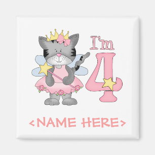 Princess Kitty 4. Geburtstag Magnet