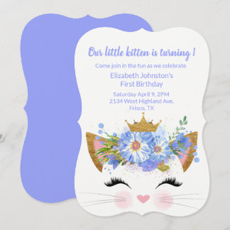 Princess Kitty Babys Einladung zum ersten Geburtst