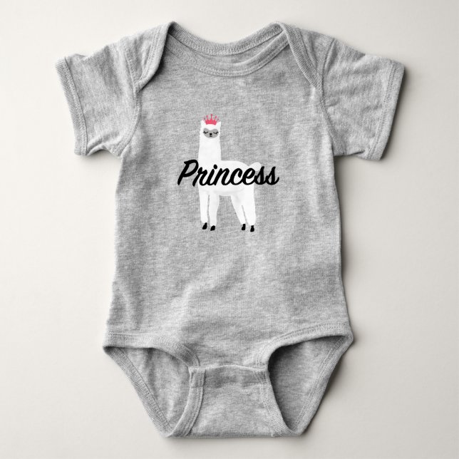 Princess Lama Design - Baby Jersey Bodysuit Baby Strampler (Vorderseite)