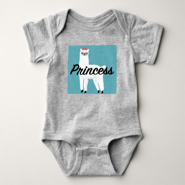 Princess Lama Design - Baby Jersey Bodysuit Strampler (Vorderseite)