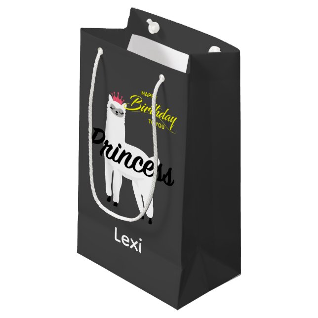 Princess Lama Design - Geschenktasche - Klein Kleine Geschenktüte (Vorderseite Schrägansicht)