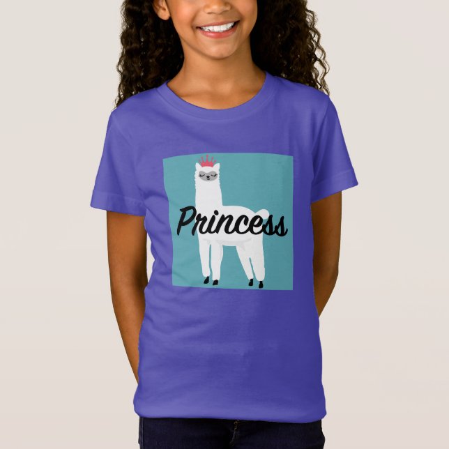 Princess Lama Design - Girls' Fine Jersey T - Shir T-Shirt (Vorderseite)