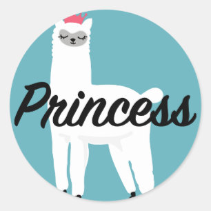 Princess Lama Design - Klassische Round Stickers