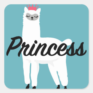 Princess Lama Design - Square Stickers