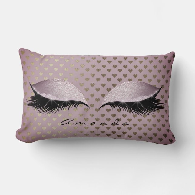 Princess Lila Gold Glitzer Lashes Lendenkissen (Vorderseite)