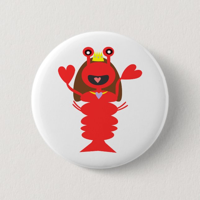 Princess Lobster Button (Vorderseite)