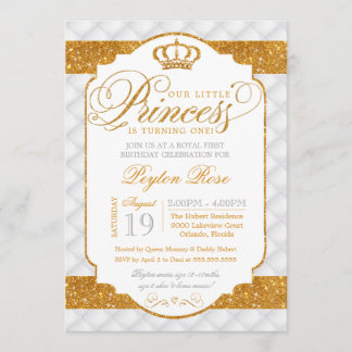 Princess Luxury White Gold Einladung zum Geburtsta