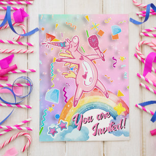 Princess Magical Unicorn Invitation d'anniversaire