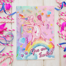 Princess Magical Unicorn Invitation d'anniversaire