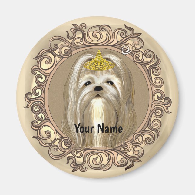 Princess Maltese Dog Magnet (Vorne)