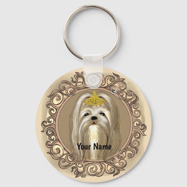 Princess Maltese Dog Schlüsselanhänger (Vorderseite)