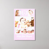 Princess Monogram Pink Baby Foto Collage