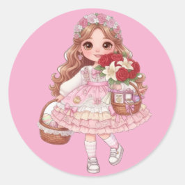 princess of hearts runder aufkleber
