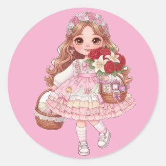 princess of hearts runder aufkleber