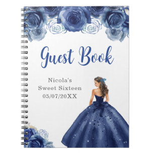 Princess of Navy Dress 16 . Geburtstag Guest Book Notizblock