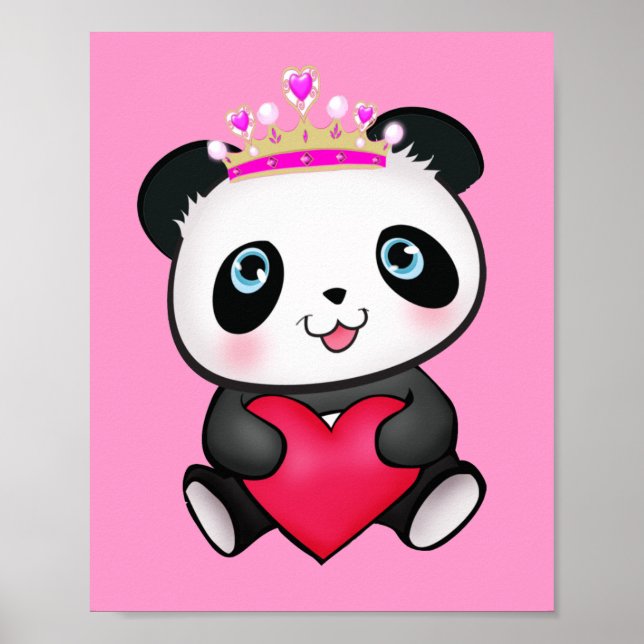 Princess Panda Poster Sweet Gift for Girls Schlafz (Vorne)