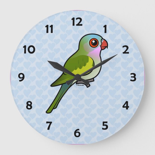 Princess Parrot Große Wanduhr (Vorderseite)