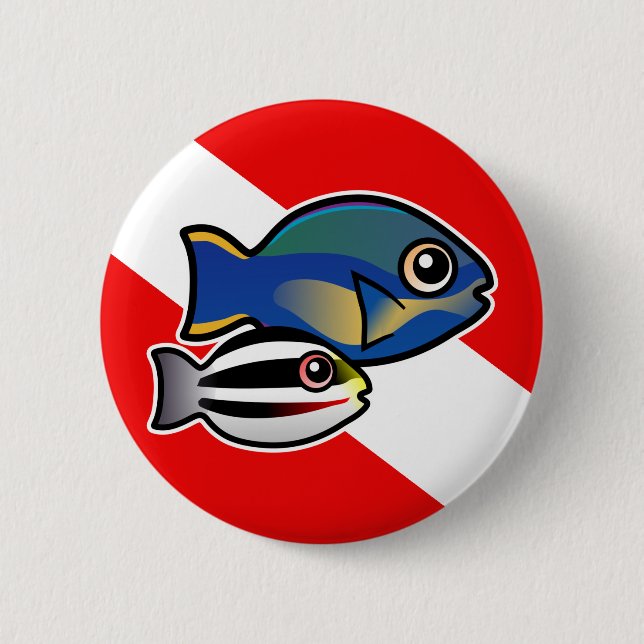 Princess Parrotfish & Baby Diving Flag Button (Vorderseite)