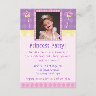 Princess Party Foto Einladung